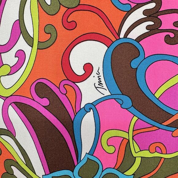 Trina Turk Sevilla Floral Swim Jersey Coverup M Multicolor Retro Resort Beachy - Picture 5 of 12